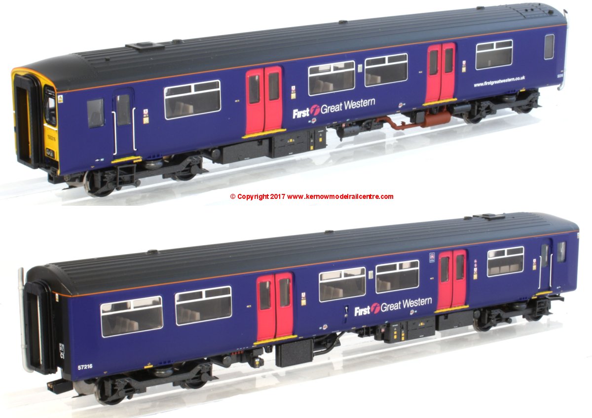 32-935X Bachmann Class 150/2 2 Car DMU number 150 216 in First Great Western Purple livery